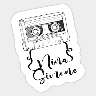 Good Vibes Nina Simone // Retro Ribbon Cassette T-S Sticker